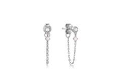  Rising Star - Ear studs - Silver / Rhodium plated - Opal - 5cm